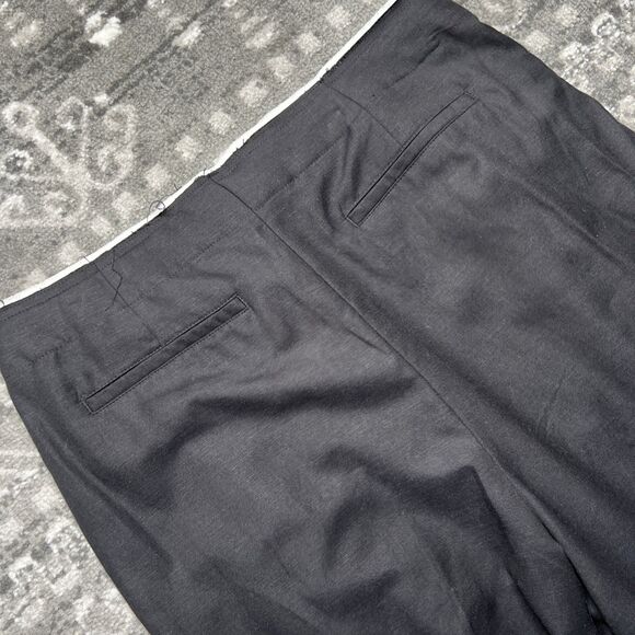 MNG Mango NWT High Waist Wide Leg Linen Blend Pants Womens Size 10 Black Pleated - Picture 13 of 13